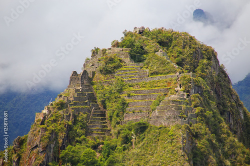 Εκτύπωση καμβά Terraces and buildings on Huayna Picchu mountain at Machu Picchu