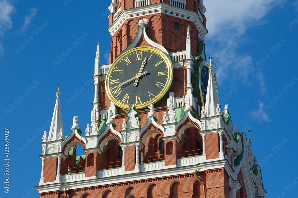 Chimes on the Spasskaya tower of the Moscow Kremlin, Moscow, Russia