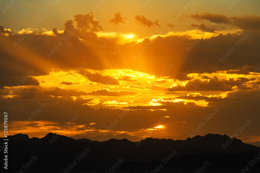 Beautiful Sunset in Arizona at summertime, USA