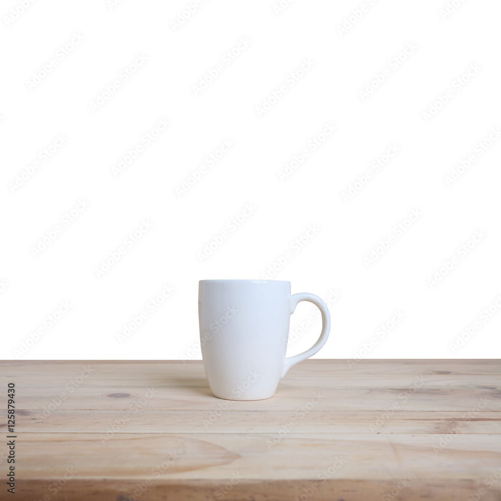 Cup of coffee on a wooden table and nature background. Cup of coffee on a wooden table and nature background.