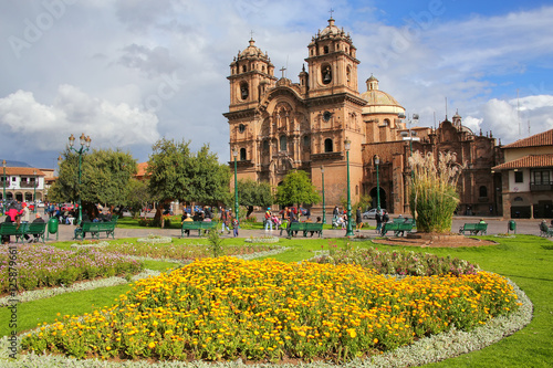 Iglesia de la Compania de Jesus on Plaza de Armas in Cusco, Peru