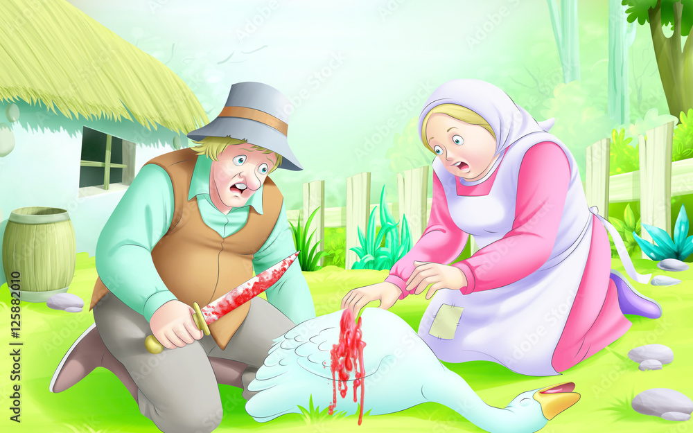 The goose and the golden egg story (14+15) Stock Illustration Adobe Stock