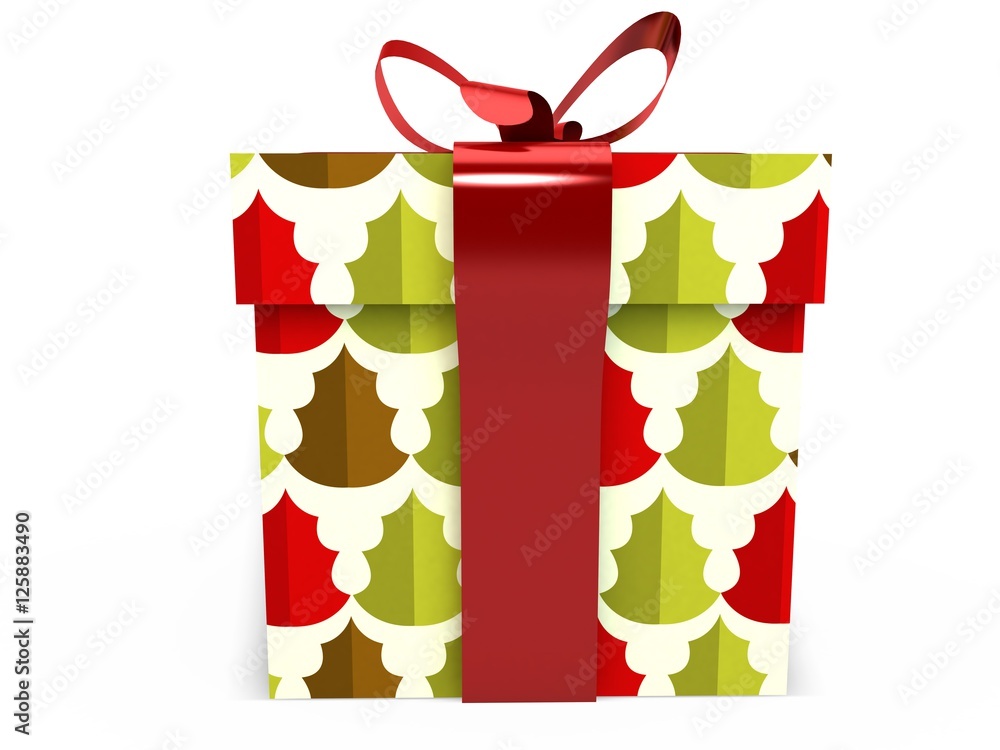 Gift box with ribbon bow 3d illustration rendering Gift box with ribbon bow 3d illustration rendering