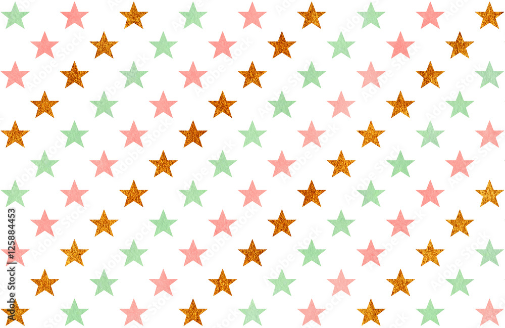 Watercolor stars pattern. Watercolor stars pattern.