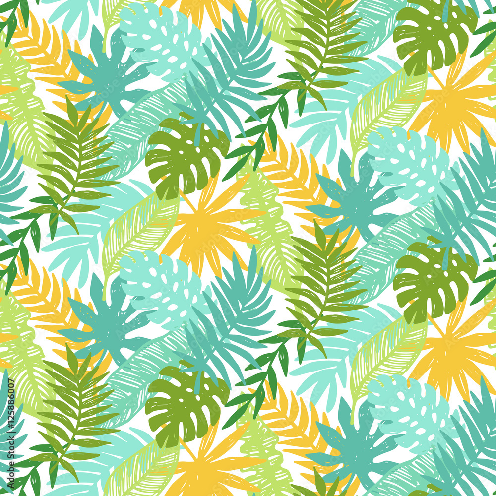 Colorful hawaiian plants seamless pattern Colorful hawaiian plants seamless pattern