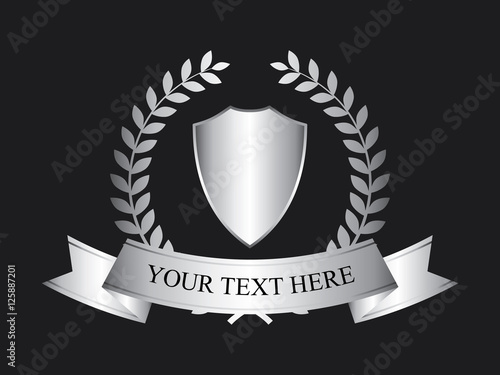 High Quality Silver Shield with Ribbon