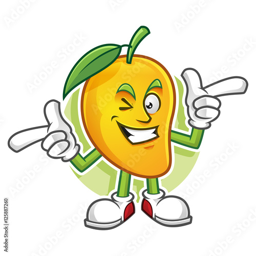 Funky mango mascot, mango character, vector of mango, mango cartoon