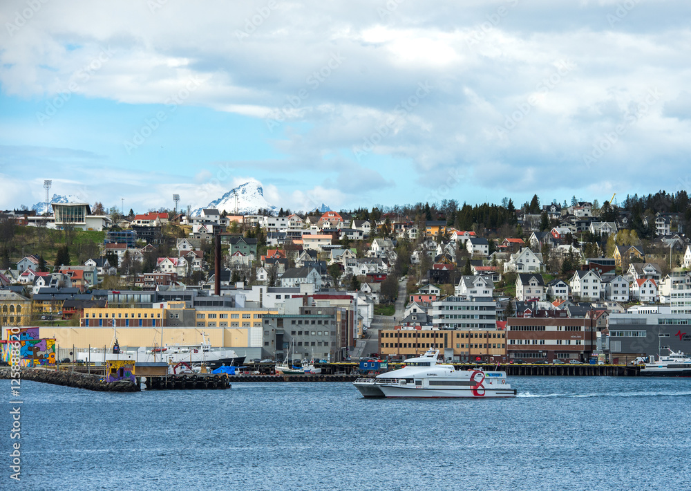 TROMSO, NORWAY - MAY 13,,2016,Urban scenics of the city of Tromso, Norway