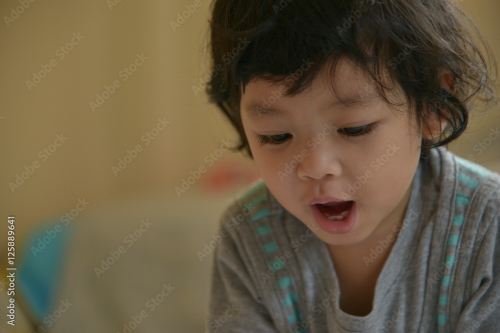 Children little surprised, say 'Wow'. Children little surprised, say 'Wow'.