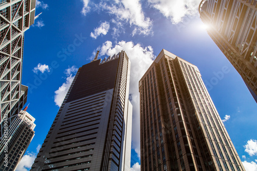 Low Angle View Of Modern Buildings with skyline.