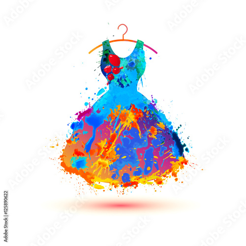 Warercolor splash paint dress