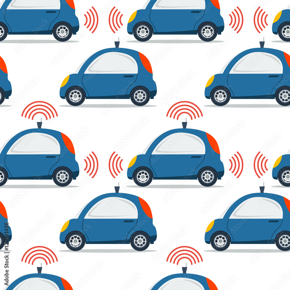 Fototapeta premium Self driving car isolated vector