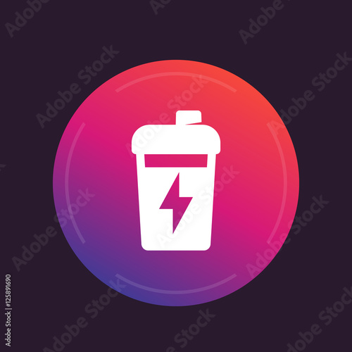 Sport shaker icon, nutrition for gym training, trendy pictogram