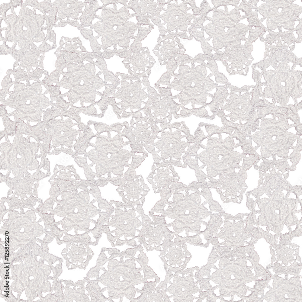 Obraz premium Decorative snowflakes crocheted from white threads. Isolated 