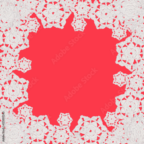 Wallpaper Mural Decorative snowflakes crocheted from white threads. Isolated  Torontodigital.ca