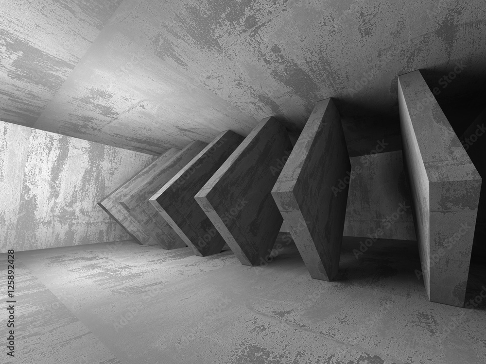 Dark concrete empty room urban interior background Dark concrete empty room urban interior background
