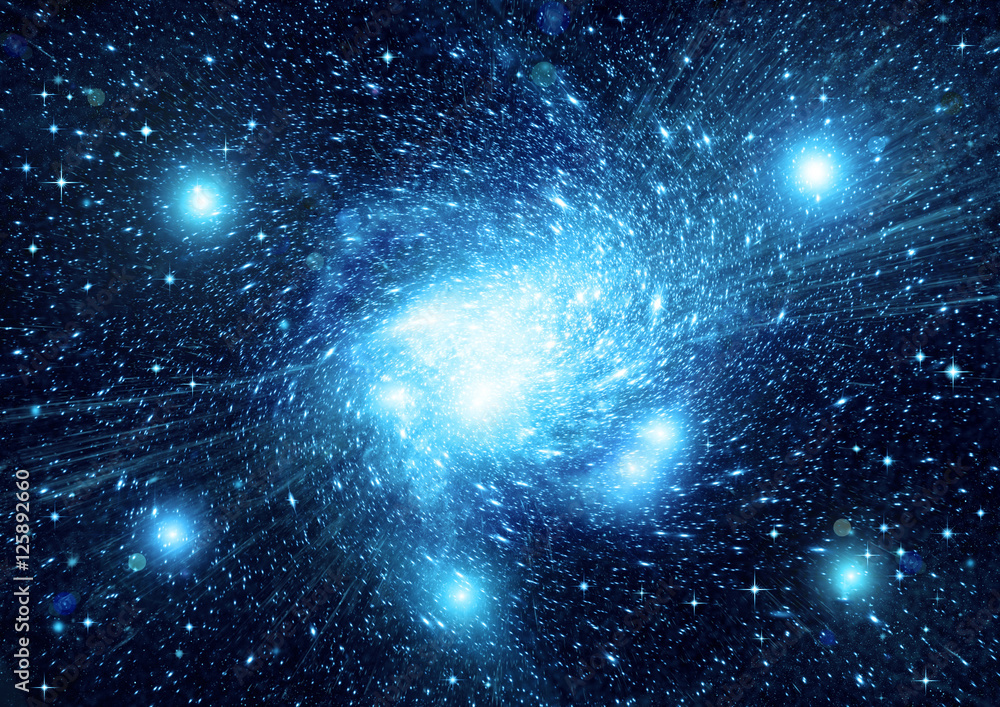 Stars, dust and gas nebula in a far galaxy Stars, dust and gas nebula in a far galaxy