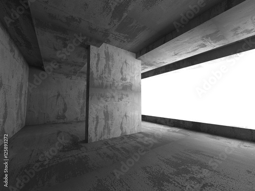 Dark concrete room interior. Architecture background