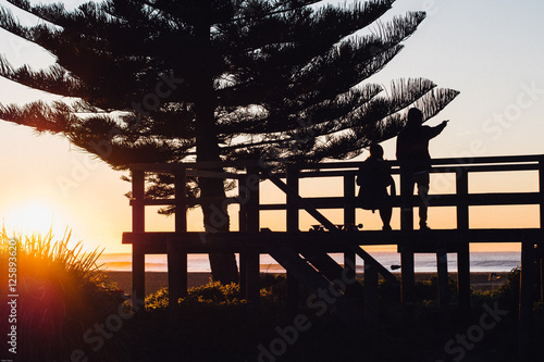looking out to the ocean at sunrise