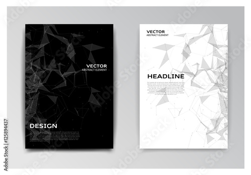 Brochure with red and black abstract elements