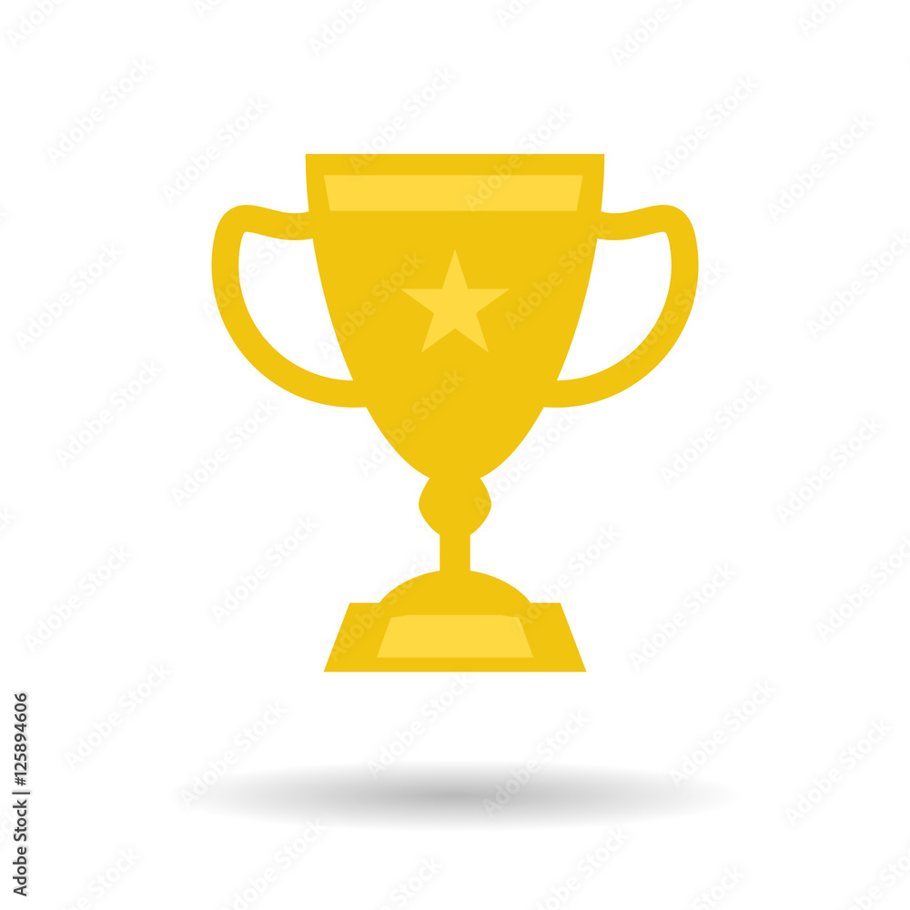Flat trophy cup icon Flat trophy cup icon