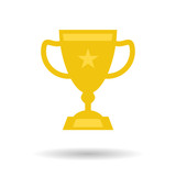 Flat trophy cup icon
