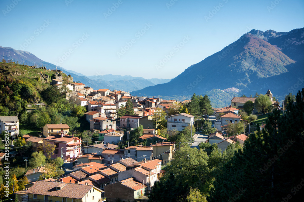 beautiful italian mountain town view 01
