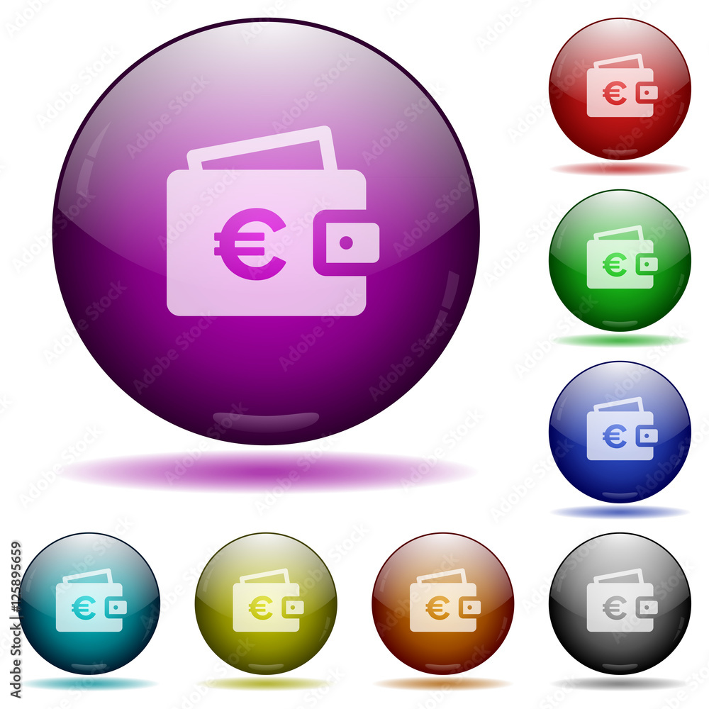 Euro wallet glass sphere buttons Euro wallet glass sphere buttons