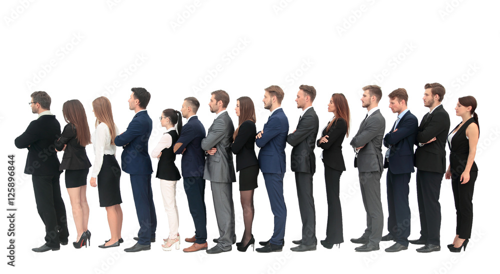 group of business team standing in a row