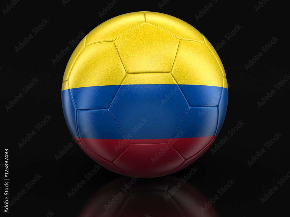 Soccer football with Colombian flag. Image with clipping path Soccer football with Colombian flag. Image with clipping path