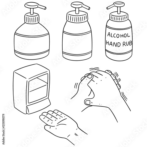 vector set of alcohol hand rub