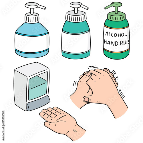 vector set of alcohol hand rub