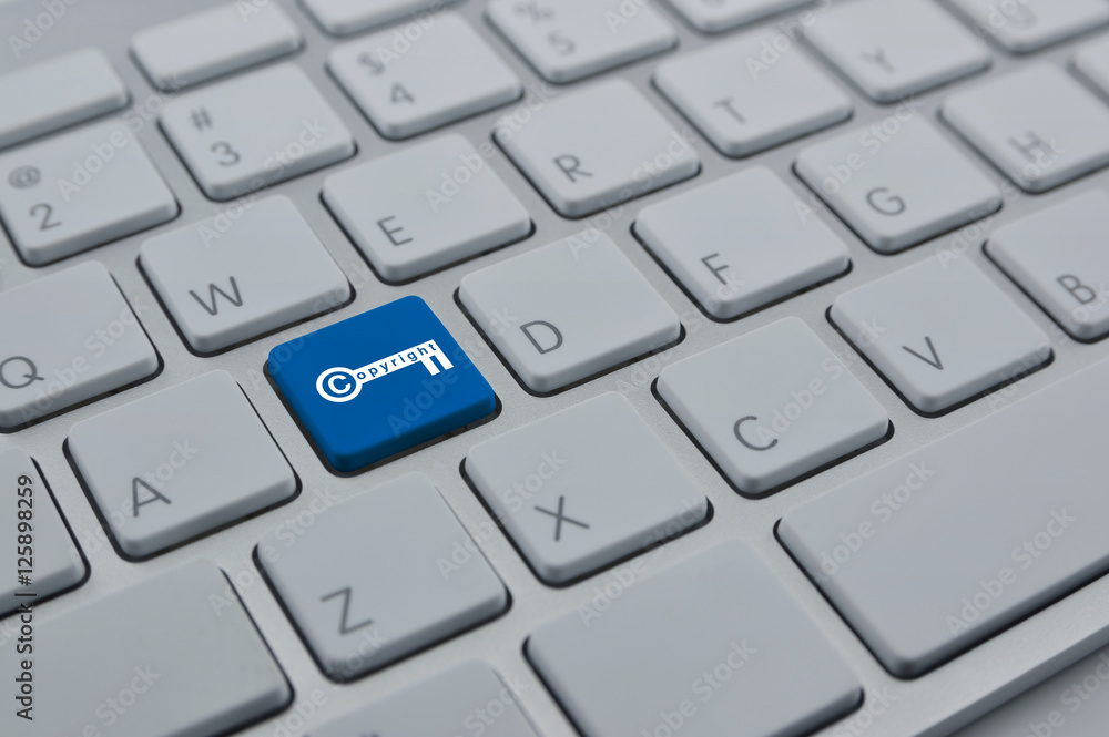 Copyright key icon on modern computer keyboard button, Copyright Copyright key icon on modern computer keyboard button, Copyright