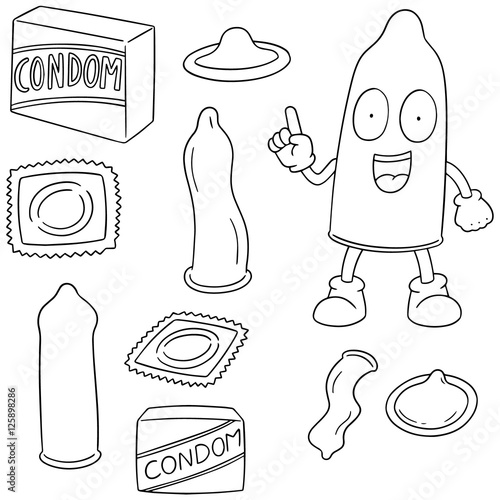 vector set of condom