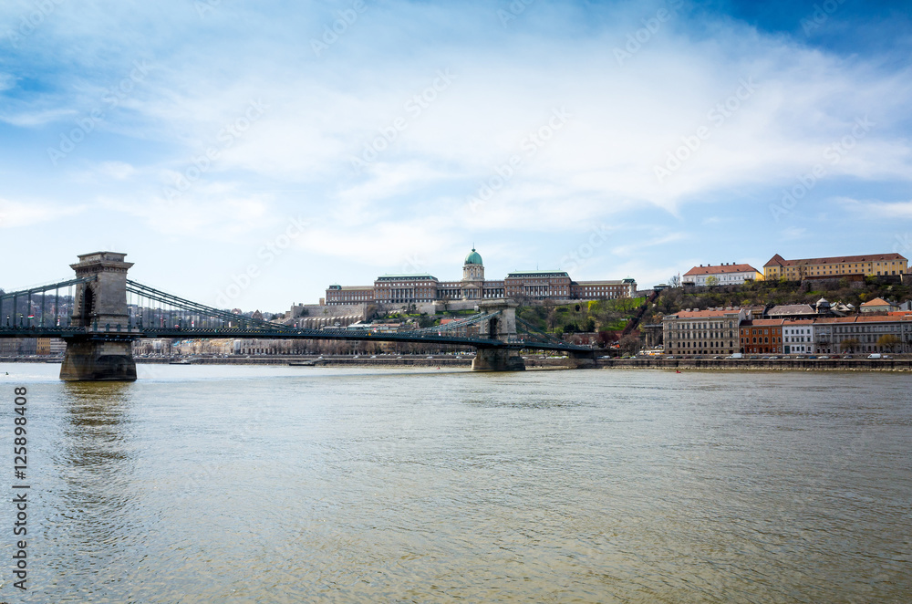 Beautiful view of historic Royal Palace in Budapest, Hungary