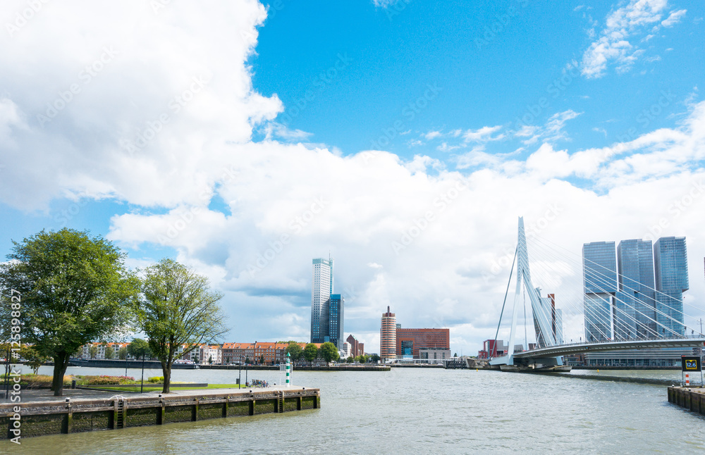 Fototapeta premium ROTTERDAM, Netherlands - August 10, 2016 : Street view of Port o