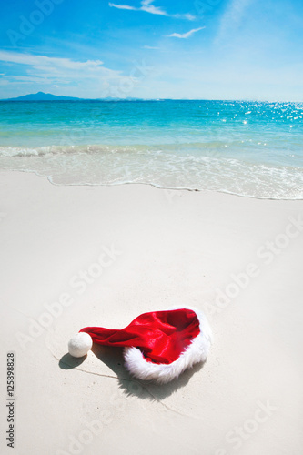 Santa hat on beach