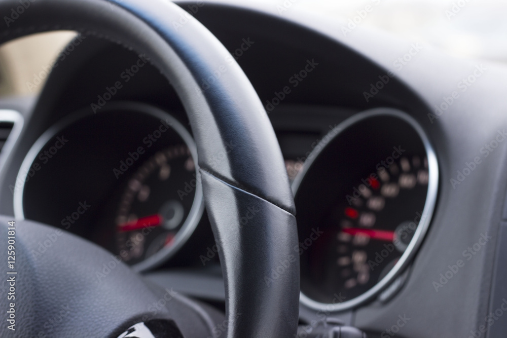 steering wheel and dashboard car