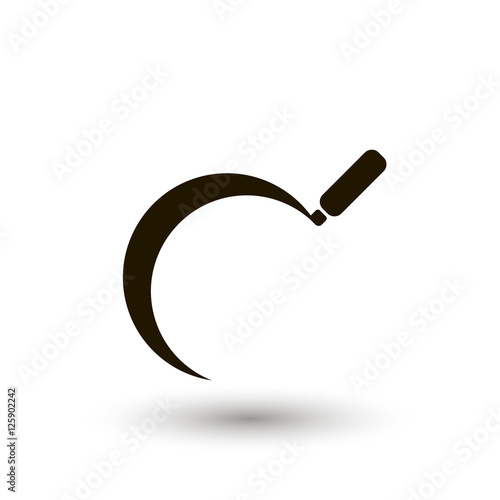 sickle vector icon. harvest equipment