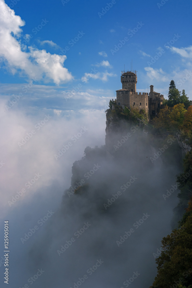 Naklejka premium San Marino, Italy. Second tower: the Cesta or Fratta