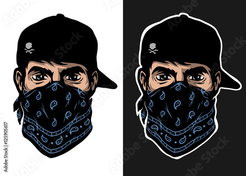 A guy in a baseball cap and bandana.