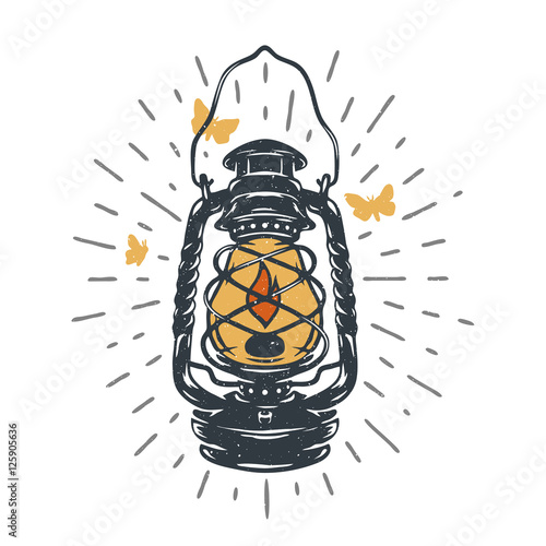 Kerosene lamps, vintage design.
