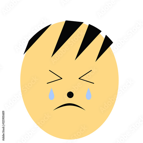 泣いてる子供の顔のイラスト Stock イラスト Adobe Stock