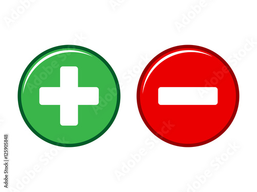 Plus and minus or positive and negative icon vector