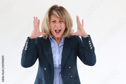 PORTRAIT OF SCREAMING WOMAN  photo