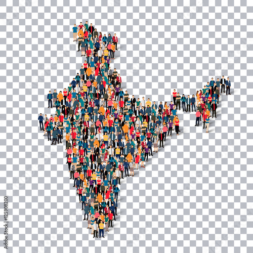 people map country India vector