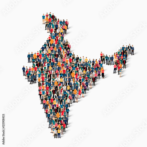 people map country India vector