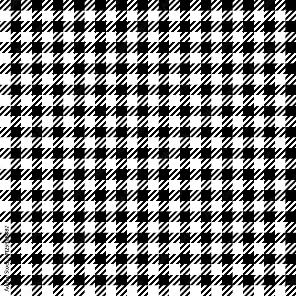 Black white check plaid seamless fabric texture Stock Vector