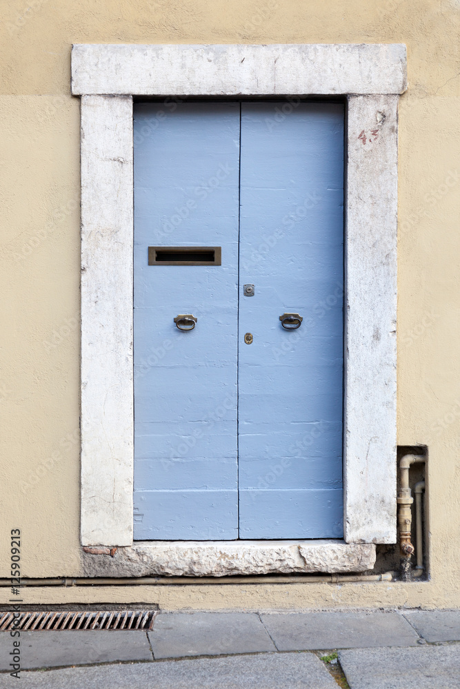 Old Wooden Entrance Door, Blue Door From Entrance House