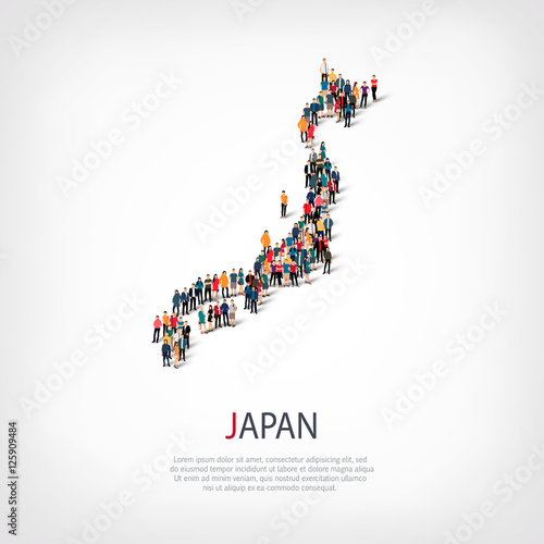 people map country Japan vector